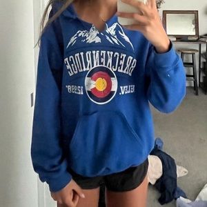 Blue v neck hoodie